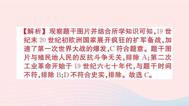 2023九年级历史下册第三单元第一次世界大战和战后初期的世界第八课第一次世界大战作业课件新人教版06