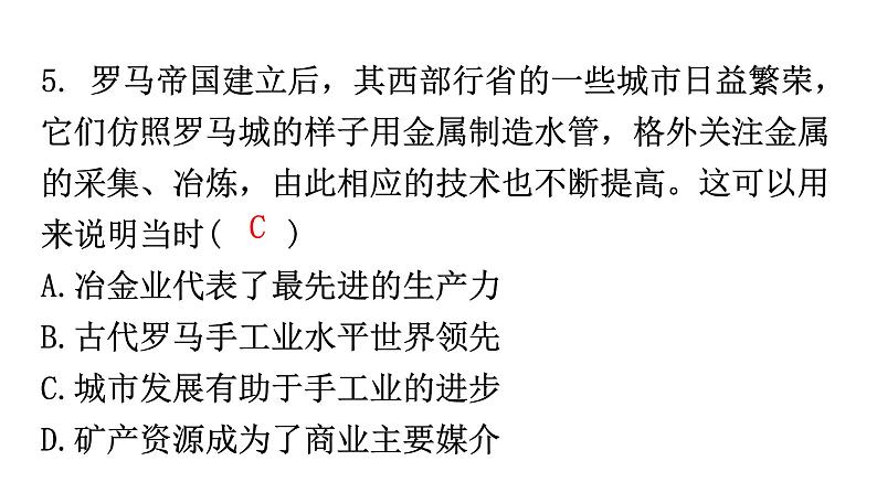 人教版世界历史九年级上册第二单元古代欧洲文明第五课罗马城邦和罗马帝国课件07