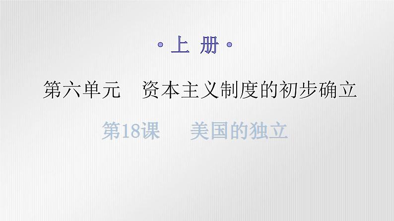 人教版世界历史九年级上册第六单元资本主义制度的初步确立第18课美国的独立课件01