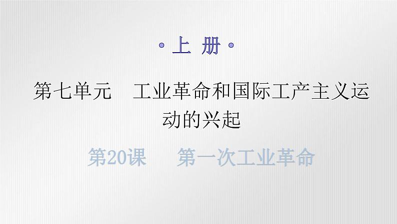 人教版世界历史九年级上册第七单元工业革命和国际共产主义运动的兴起第20课第一次工业革命课件第1页