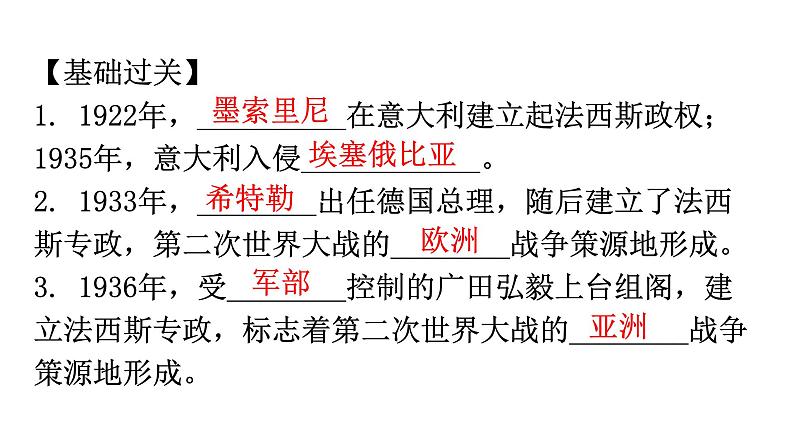 人教版世界历史九年级下册第四单元经济大危机和第二次世界大战练习课件05