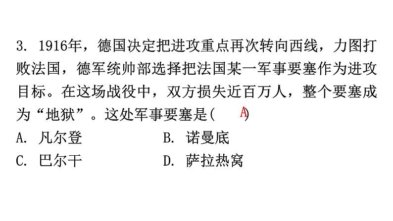 人教版世界历史九年级下册第三单元第八课第一次世界大战作业课件06