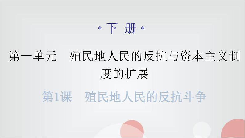 人教版世界历史九年级下册第一单元第一课殖民地人民的反抗斗争课件01