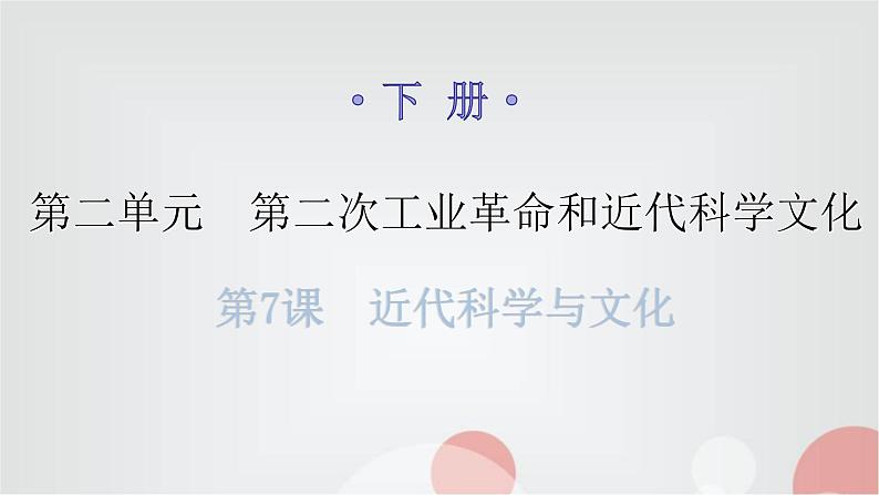 人教版世界历史九年级第二单元下册第七课近代科学与文化课件第1页