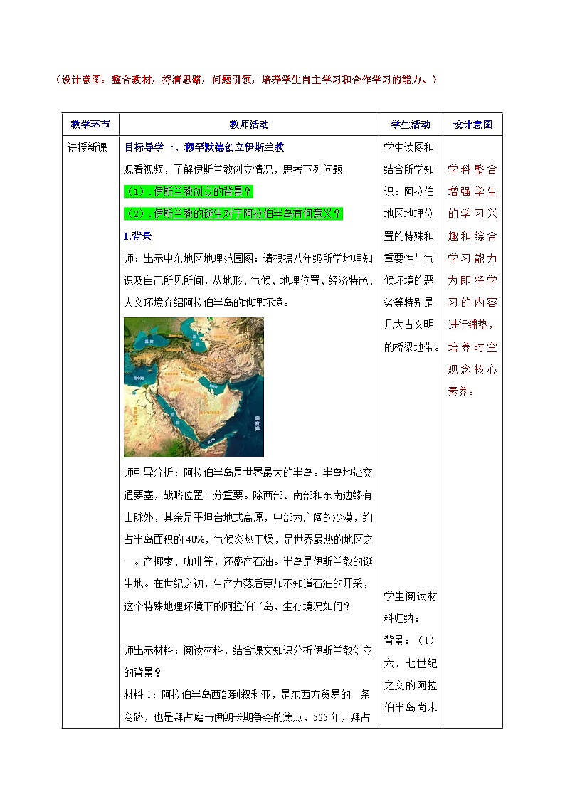 第12课 阿拉伯帝国(教学设计)第3页