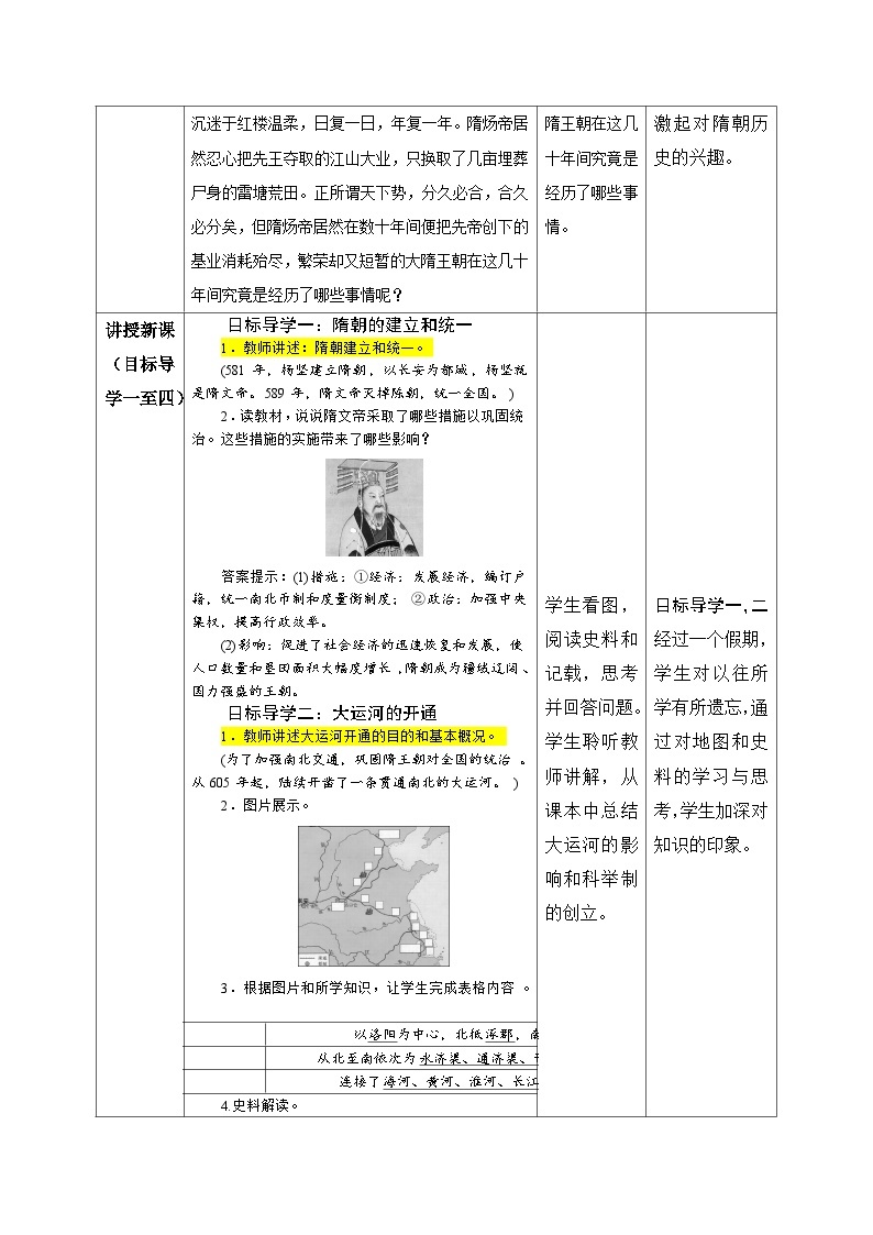 【核心素养】新课标部编版初中历史七年级下册 1 隋朝的统一与灭亡 课件+教案+练习（含教学反思和答案）02