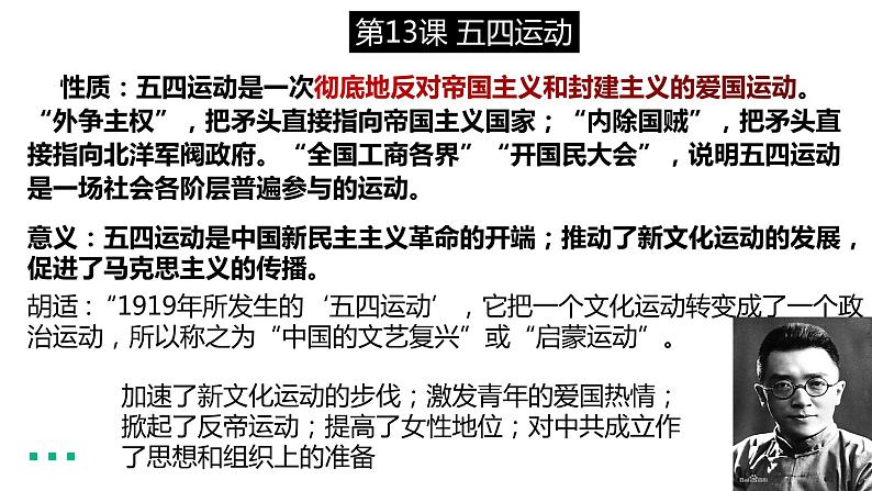 第四单元 新民主主义革命的开始 精品复习课件07