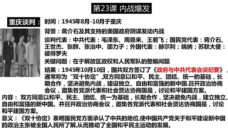 第七单元 人民解放战争 精品复习课件03