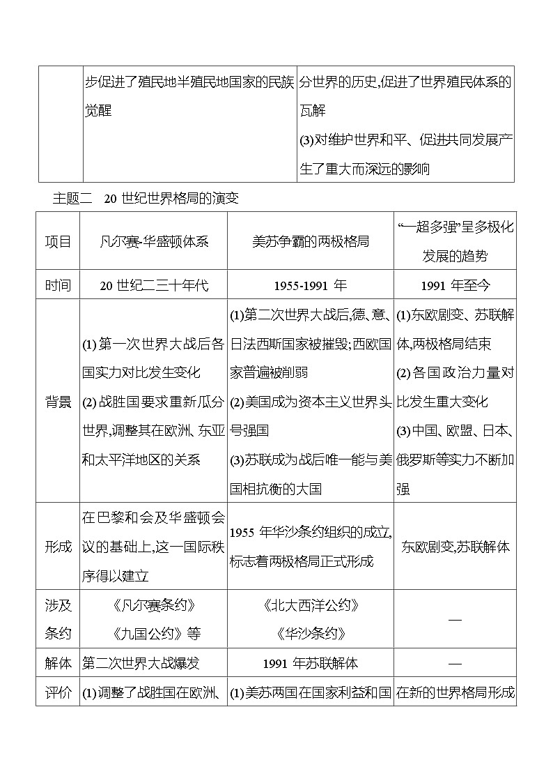 2023-2024 部编版初中历史 专题一　两次世界大战与世界格局的演变 同步练习（学生版）第3页