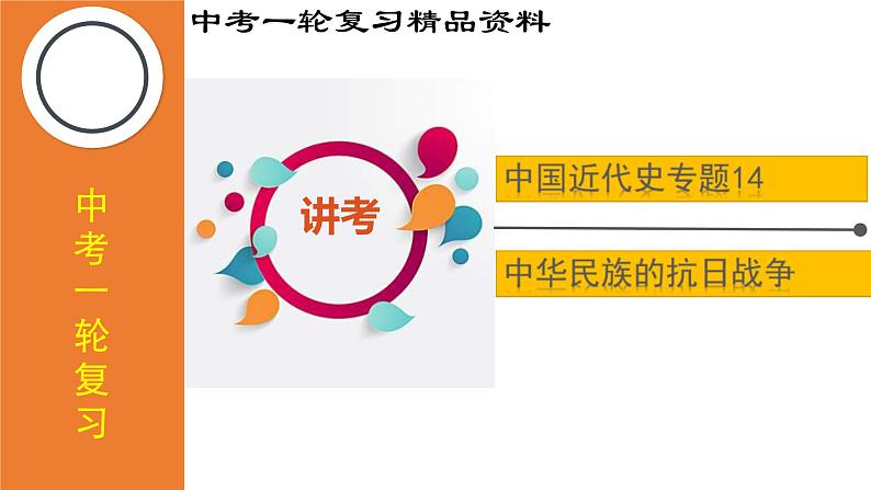 中考历史一轮复习精品课件专题14 中华民族的抗日战争（含答案）01