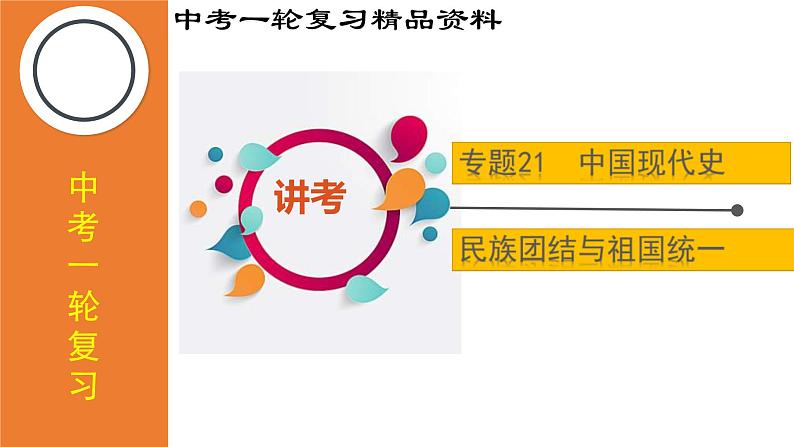 中考历史一轮复习精品课件专题21 民族团结与祖国统一（含答案）01