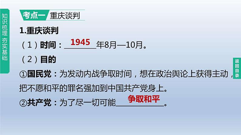 中考历史总复习一轮复习课件：主题14　人民解放战争（含答案）03