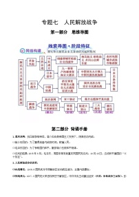 中考历史第一轮复习(思维导图 背诵手册 过关精练)人民解放战争（含答案）