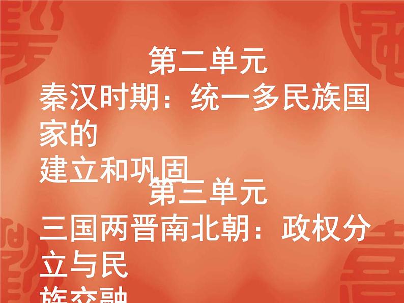 中考历史二轮复习能力提升课件：第一部分　中国古代史 第二、三单元（含答案）第1页