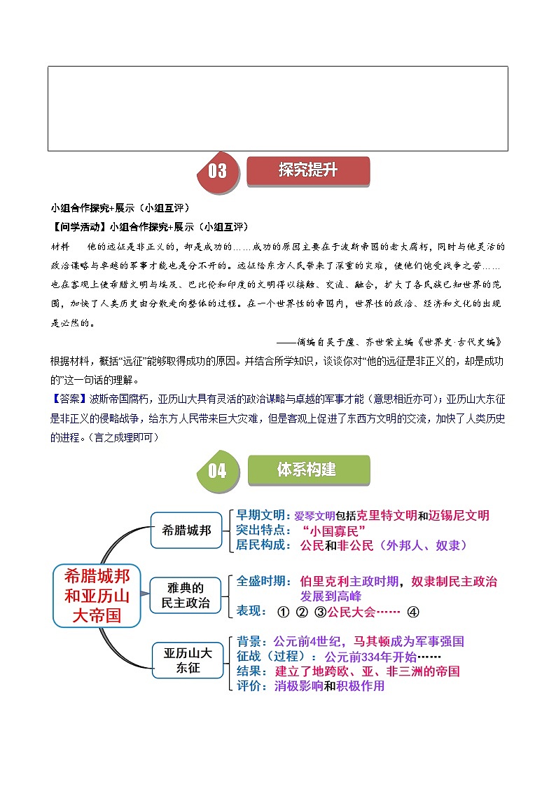 第4课希腊城邦和亚历山大帝国（学案）-2023-2024学年九年级历史上册同步学与练（部编版）第2页