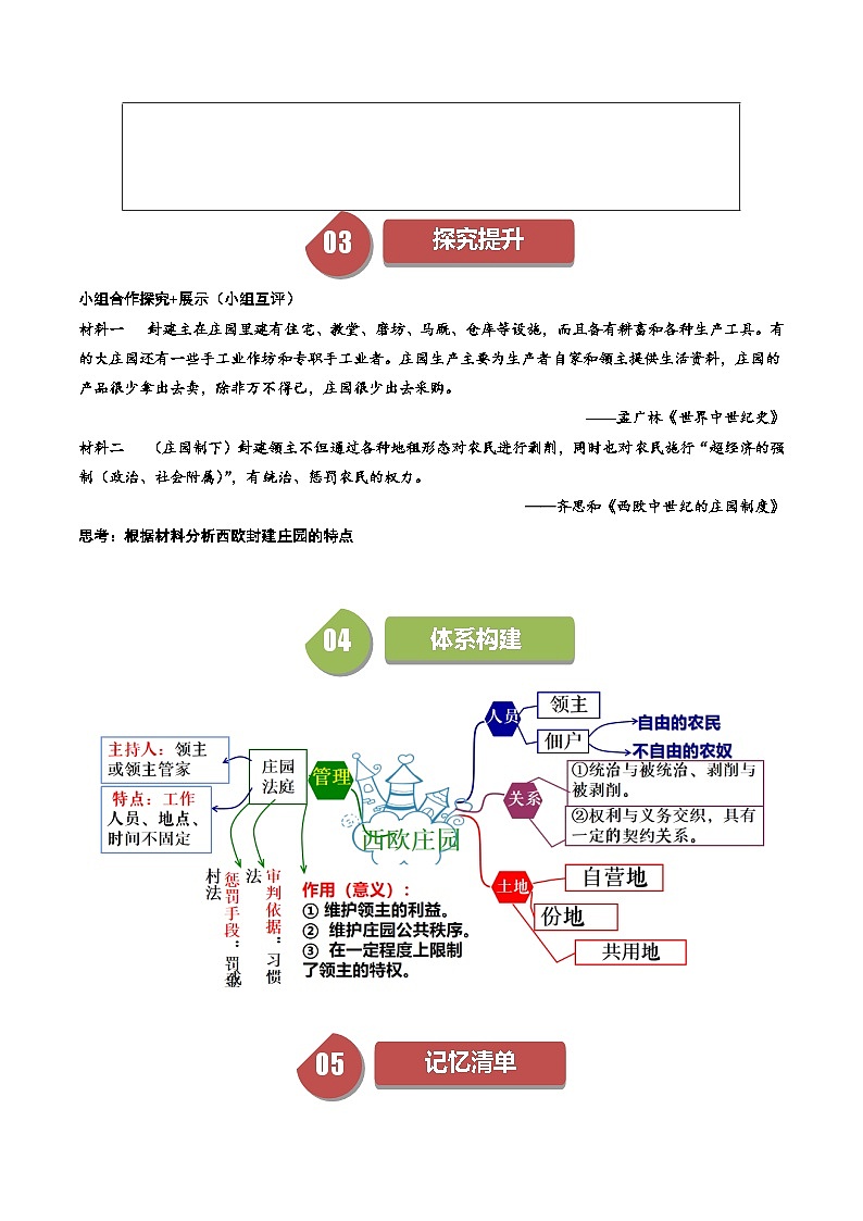 第8课西欧庄园（课件+学案）-2023-2024学年九年级历史上册同步学与练（部编版）02