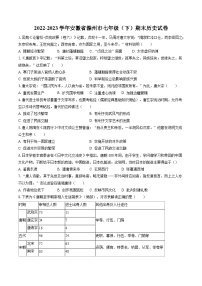 2022-2023学年安徽省滁州市七年级（下）期末历史试卷（含答案解析）