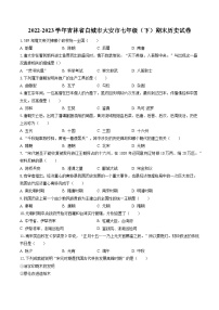 2022-2023学年吉林省白城市大安市七年级（下）期末历史试卷（含答案解析）