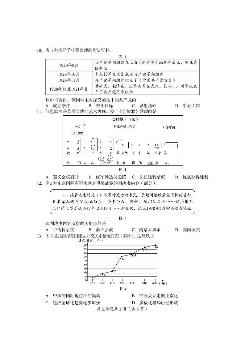 2023年四川省雅安市中考历史真题03