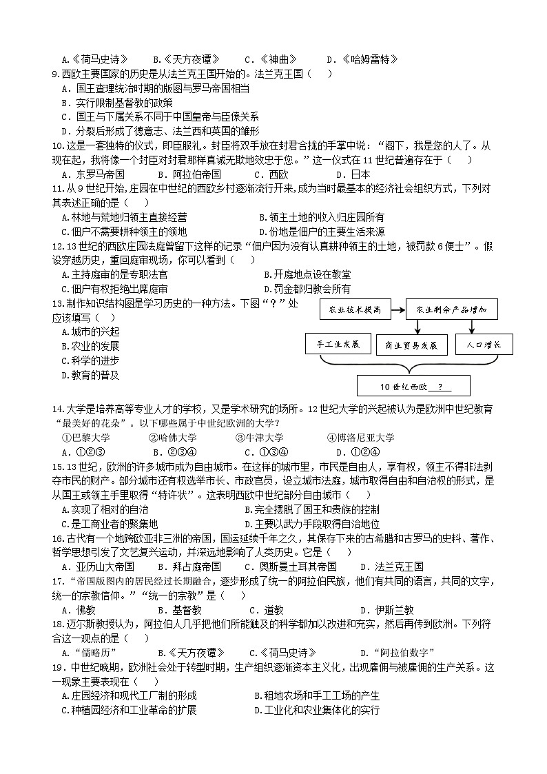 八年级第一次学情调研历史试题第2页