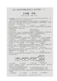 广西壮族自治区来宾市忻城县民族中学2023-2024学年九年级上学期阶段性自主评估训练（一）历史试题（月考）