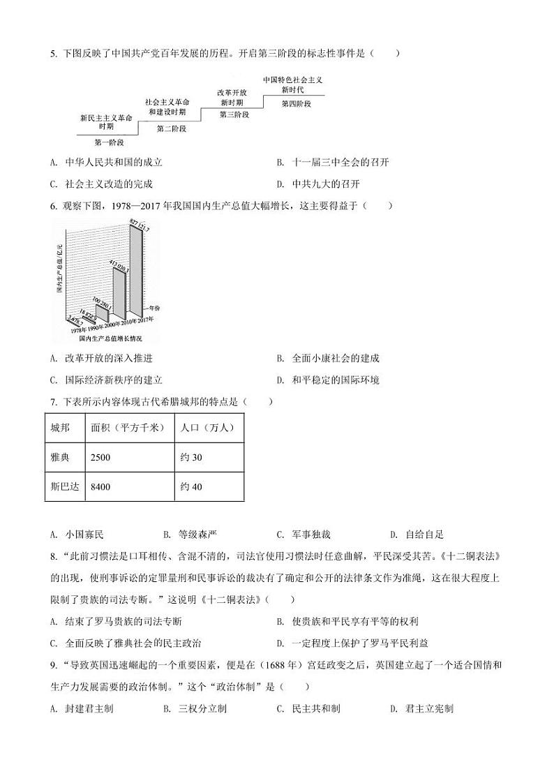 2022年山东省泰安市中考历史试题02