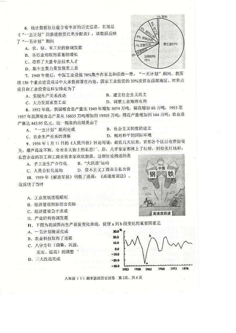 四川省眉山市东坡区2022-2023学年八年级下学期期末历史试题02