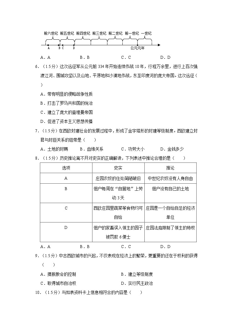 辽宁省沈阳市九校联考2023-2024学年九年级上学期10月月考历史试卷02