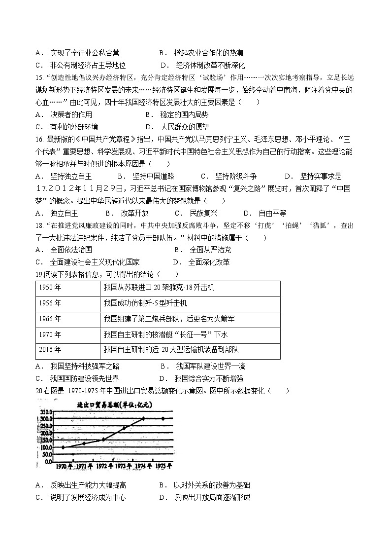 辽宁省盘锦市第一完全中学2022-2023学年八年级下学期期中历史试题第3页