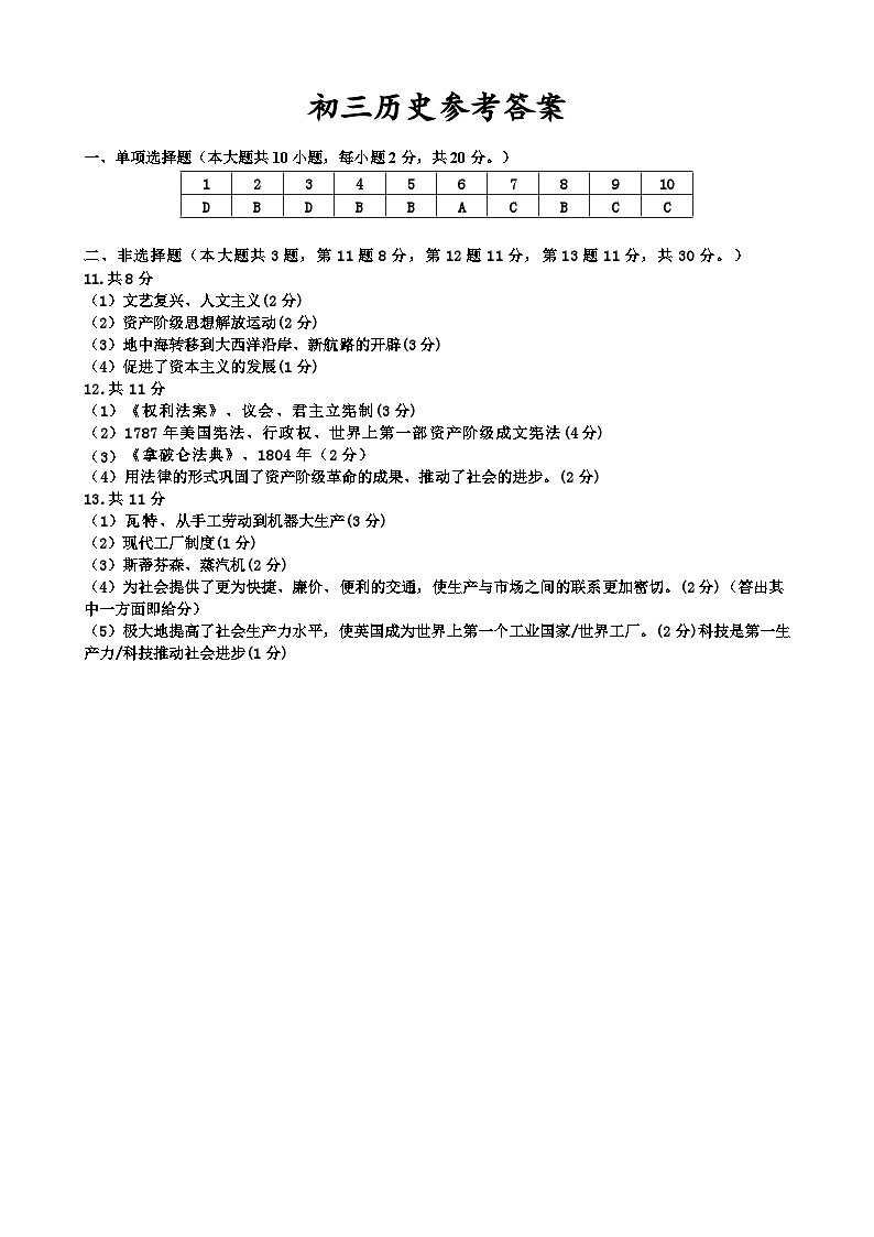 历史参考答案第1页