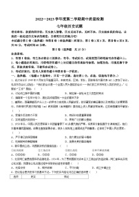 山东省泰安市东平县2022-2023学年（五四学制）七年级下学期期中历史试题