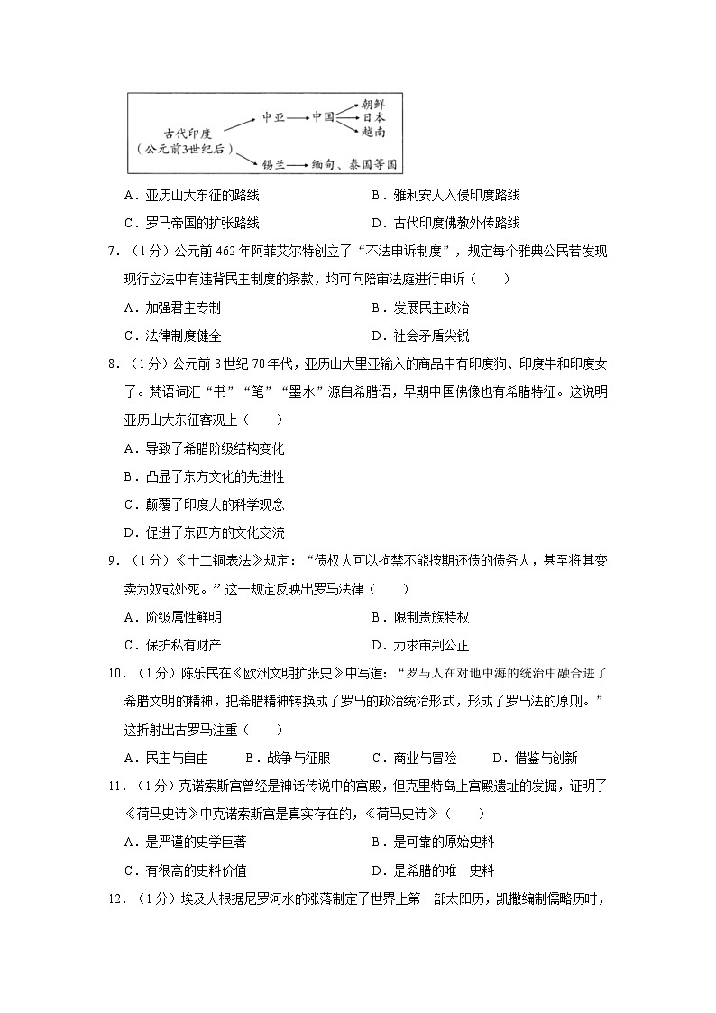2023-2024学年河南省新乡市封丘县九年级（上）月考历史试卷（一）（含解析）第2页