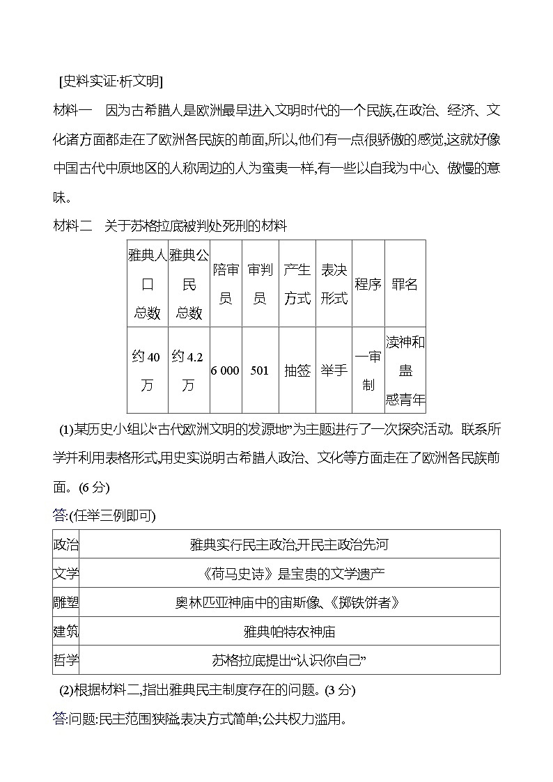 第6课　希腊罗马古典文化 导学案（学生版+教师版） ---2023--2024学年部编版历史九年级上册03