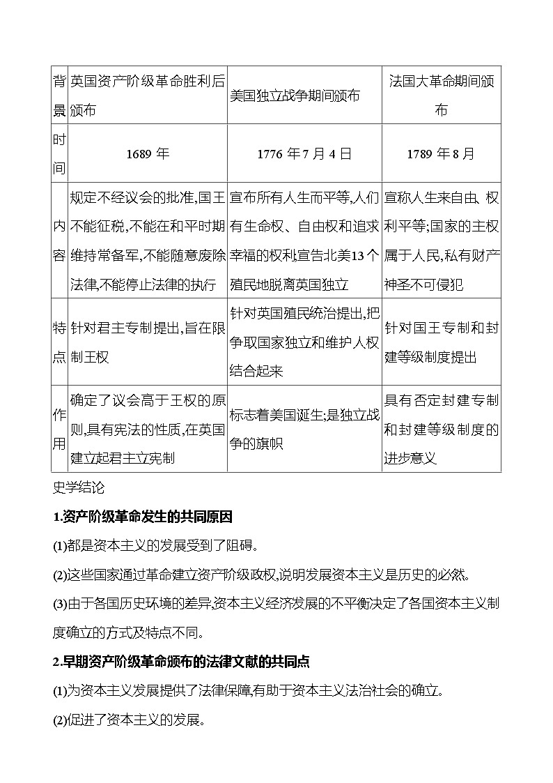专题三　资本主义的兴起与发展 导学案 （学生版+教师版） ---2023--2024学年部编版历史九年级上册03