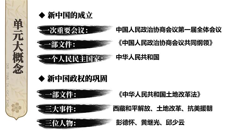 第一单元 中华人民共和国的成立和巩固 单元复习  课件 2023-2024学年部编版八年级历史下册第3页