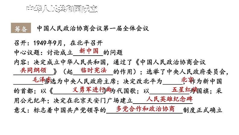 第一单元 中华人民共和国的成立和巩固 单元复习  课件 2023-2024学年部编版八年级历史下册第5页