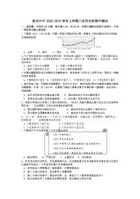 福建省泉州市第六中学2023-2024学年八年级上学期期中考试历史试题（Word版含答案）