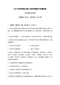 福建省泉州市惠安县第二教研联盟2023-2024学年九年级上学期期中考试历史试题（PDF版+Word版+ 答案）