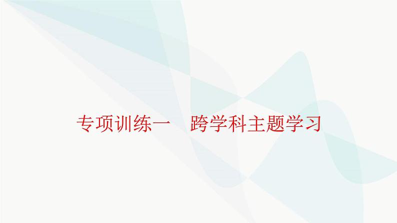 中考历史复习专项训练一跨学科主题学习课件第1页