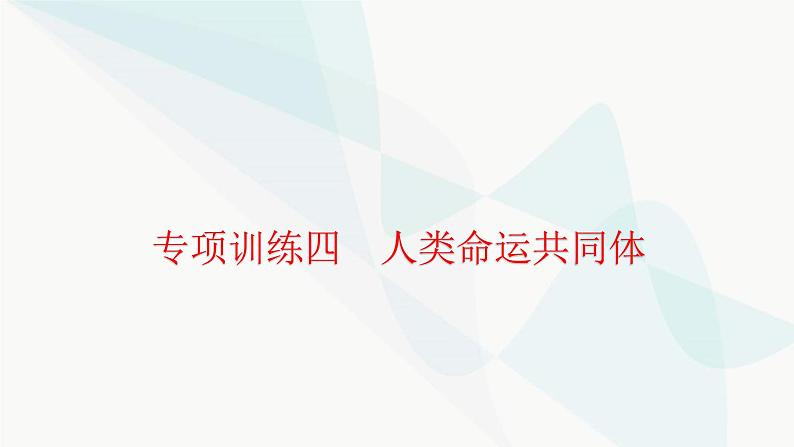 中考历史复习专项训练四人类命运共同体课件01