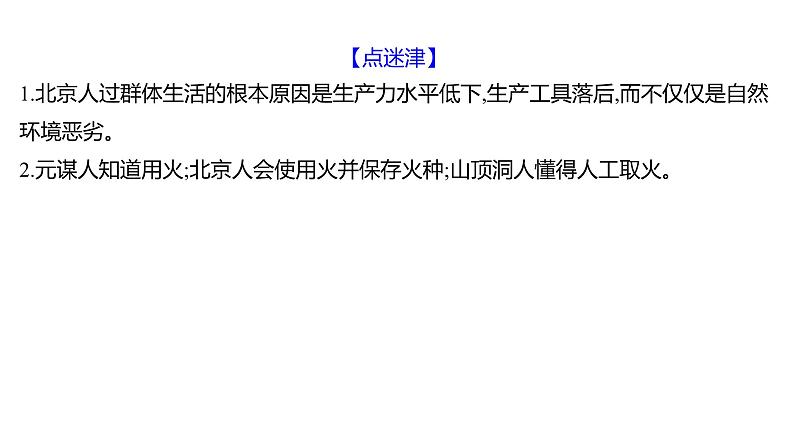 第一单元  第1课　中国境内早期人类的代表——北京人 习题课件 部编版历史 七年级上册04