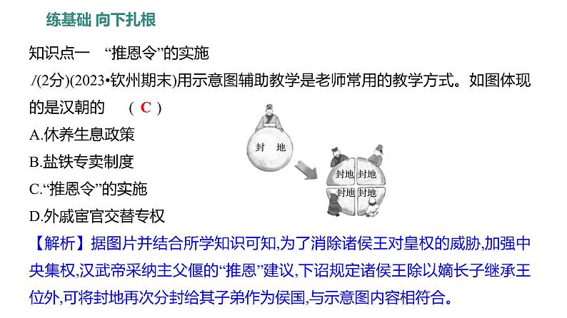 第三单元  第12课　汉武帝巩固大一统王朝 习题课件 部编版历史 七年级上册05