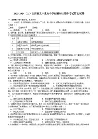 江西省宜丰重点中学2023-2024学年九年级上学期11月期中历史试题（含解析）