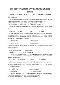 2023-2024学年河北省秦皇岛市九年级上学期期中历史质量检测模拟试题（含解析）