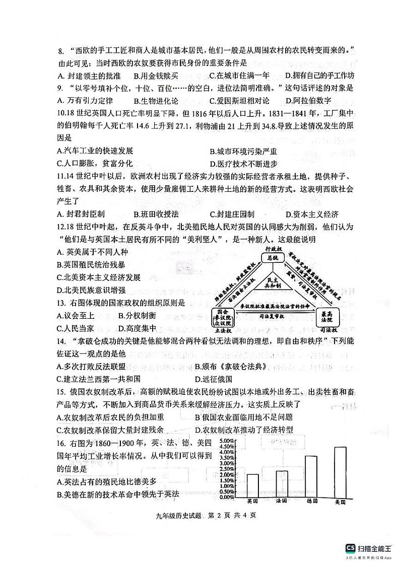 江苏省连云港市灌云县2023-2024学年九年级上学期11月期中历史试题02