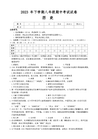 湖南省新邵县迎光乡中学2023--2024学年八年级上学期期中考试历史卷