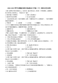 2022-2023学年安徽省阜阳市临泉县八年级（下）期末历史试卷(含答案解析)