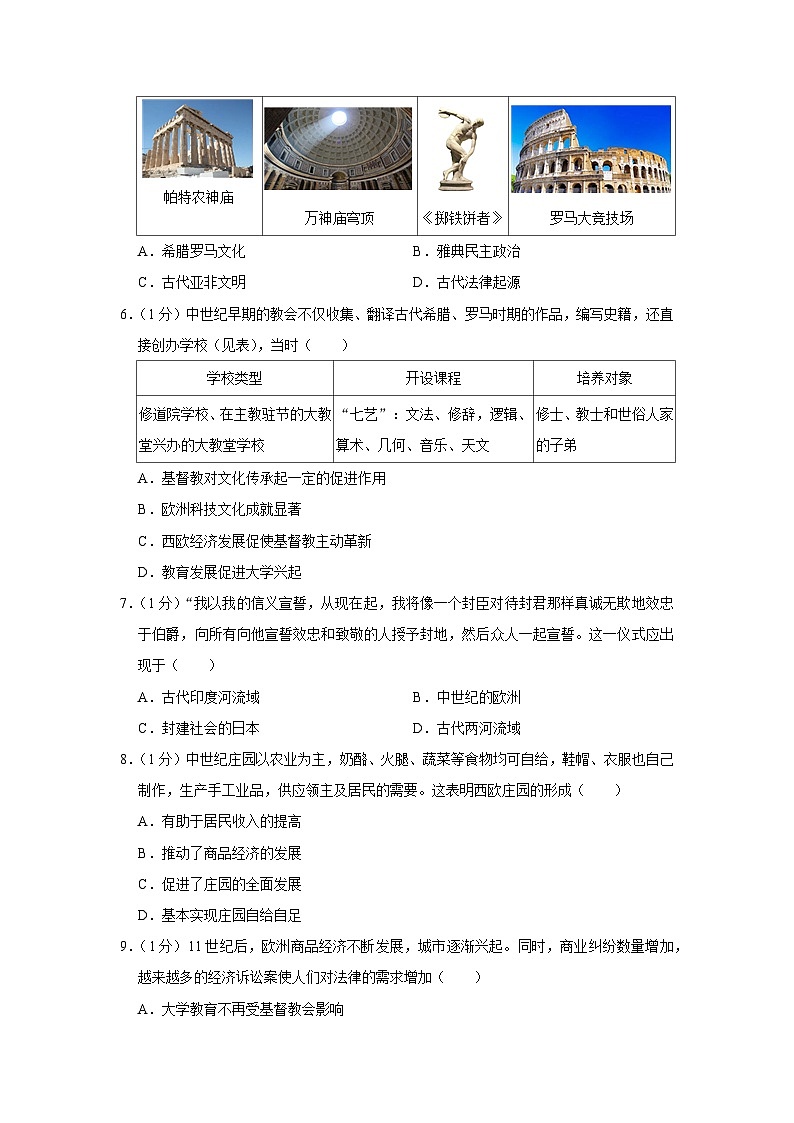 河南省商丘市夏邑县2023-2024学年部编版九年级上学期期中历史试卷02