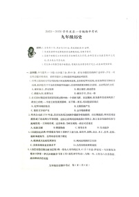 广东省茂名市电白区2023-2024学年部编版九年级历史上学期期中试卷