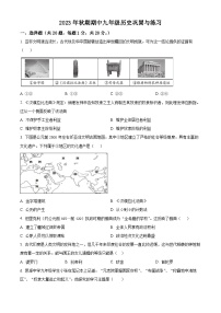 河南省南阳市内乡县2023-2024学年九年级上学期期中历史试题（原卷版+解析版）